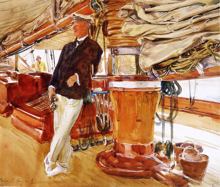 John Singer Sargent On the Deck of the Yacht Constellation